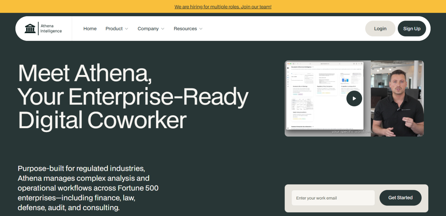 Athena Intelligence – 24/7 AI Analyst for Enterprise Research
