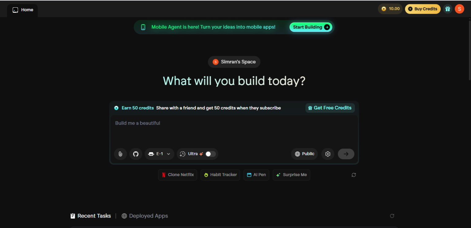 Emergent Ai Mobile Agent Builder For Developers