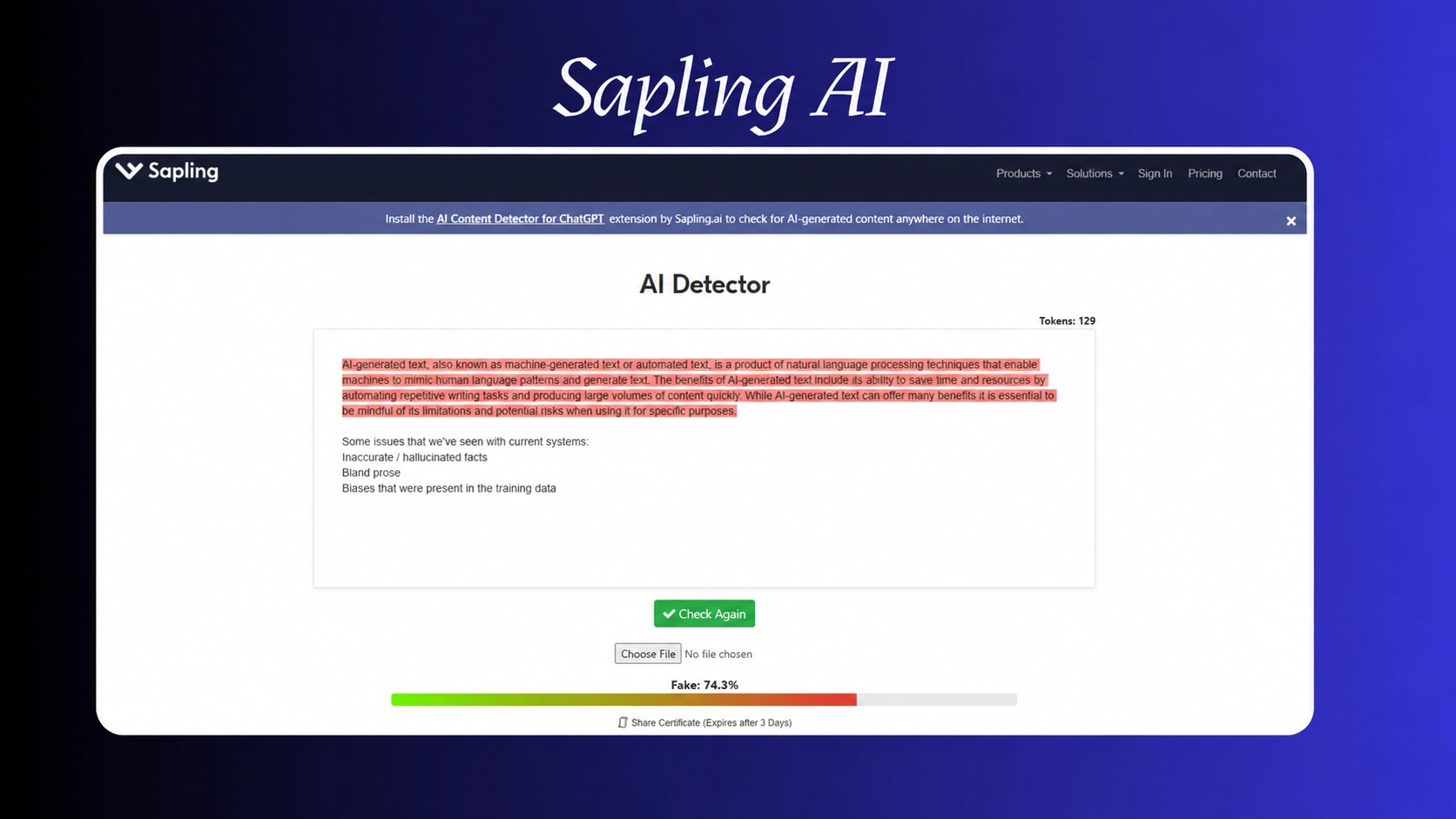 Sapling AI sapling-ai-detection-tool